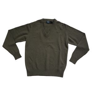 Saddles Knit Sweater Mens Medium Green Wool 90s Vintage